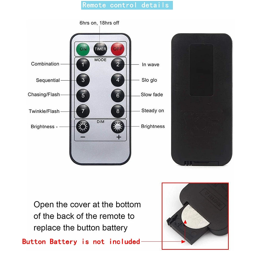 LED-Feuerwerkslichter StellaBurst | 150/200 LEDs | 8 Modi mit Fernbedienung | Wasserdicht | Warmweiß, Kaltweiß, Bunt oder Blau