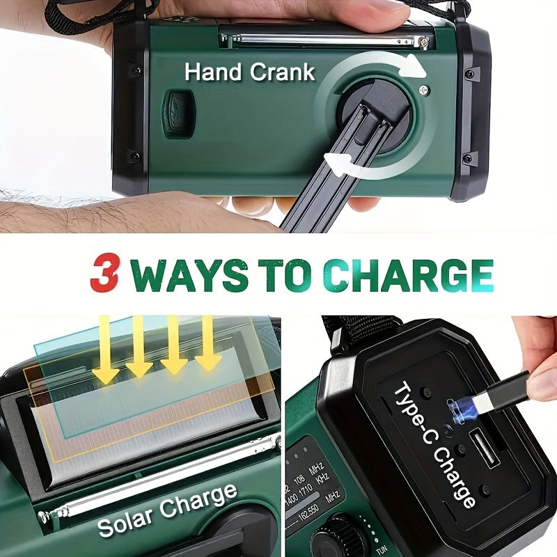 PowerGuard X10 | Multifunktionale Notfallstation | Solarbetrieb & USB | 10.000 mAh Akku