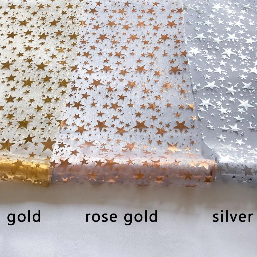 Glänzender Tischläufer StellaLuxe| Metallisch Schimmerndes Netz mit Sternmuster in Gold, Roségold oder Silber | Perfekt für Partys & Tischdekoration
