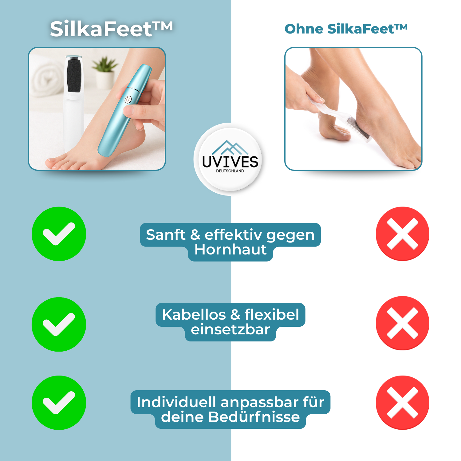 SilkaFeet™ – Mühelos glatte und gepflegte Füße