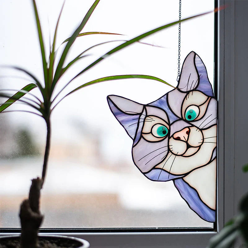 CatPeek – Handgefertigter Katzen-Suncatcher fürs Fenster!