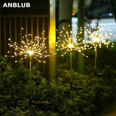 SolarSparklers - Wasserdichtes Solar Garten Feuerwerk LED Licht