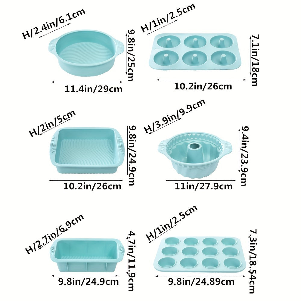 CreaBake | Silikon Backformenset | Antihaft, flexibel, hitzebeständig | Für Kuchen, Muffins, Donuts & Brot