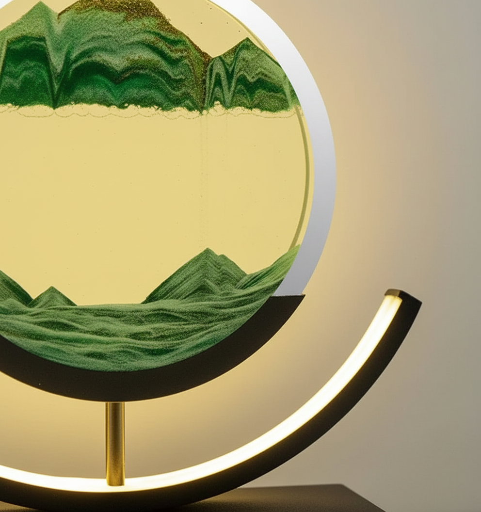 SerenityLamp Tischlampe | Handgefertigt | Beruhigender Wüstenstil | Sanfte, Friedliche Beleuchtung