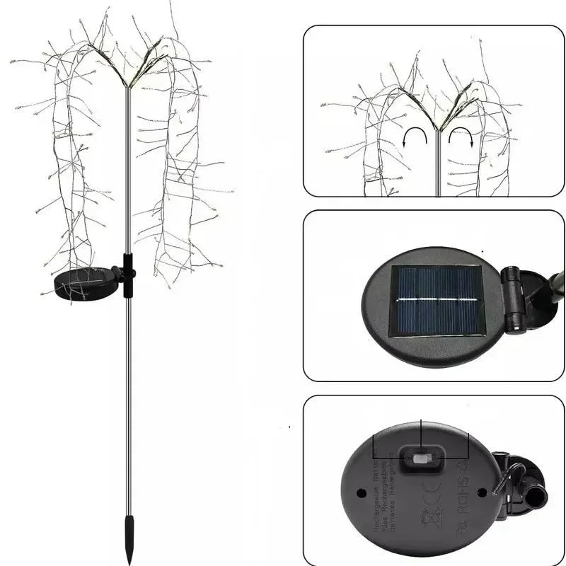Solarique Outdoor Solar-Lichterkette | 100 LEDs auf Kupferdraht | 3 Lichtmodi | IP65 Wasserdicht | Warmweiß und Mehrfarbig | Perfekt für Garten & Terrasse