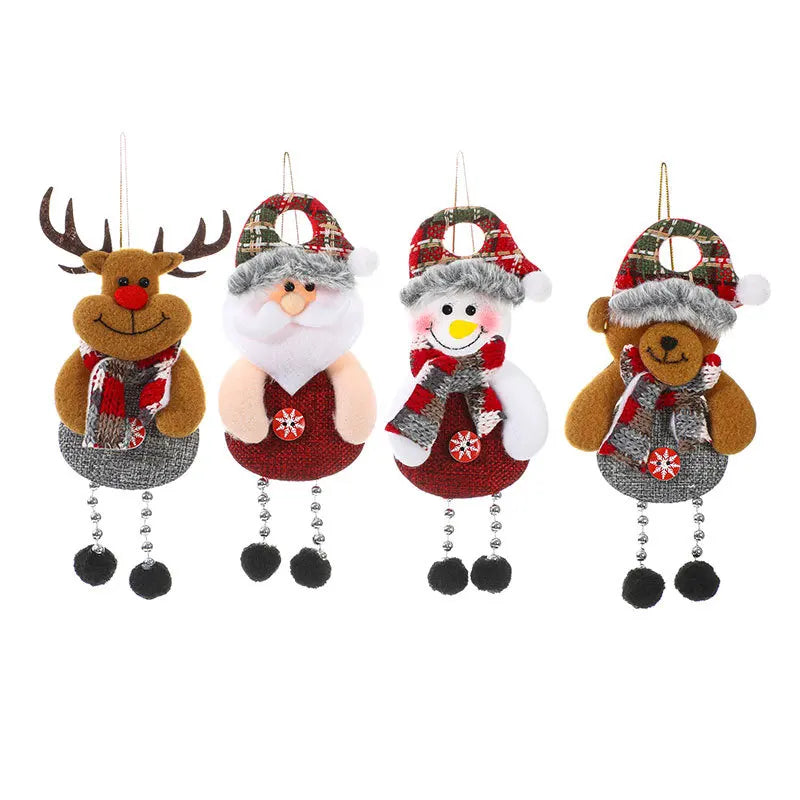 Weihnachtsschmuck-Set | 4-teiliges Weihnachtsbaumschmuck mit Schneemann- und festlichen Designs | Nordivio