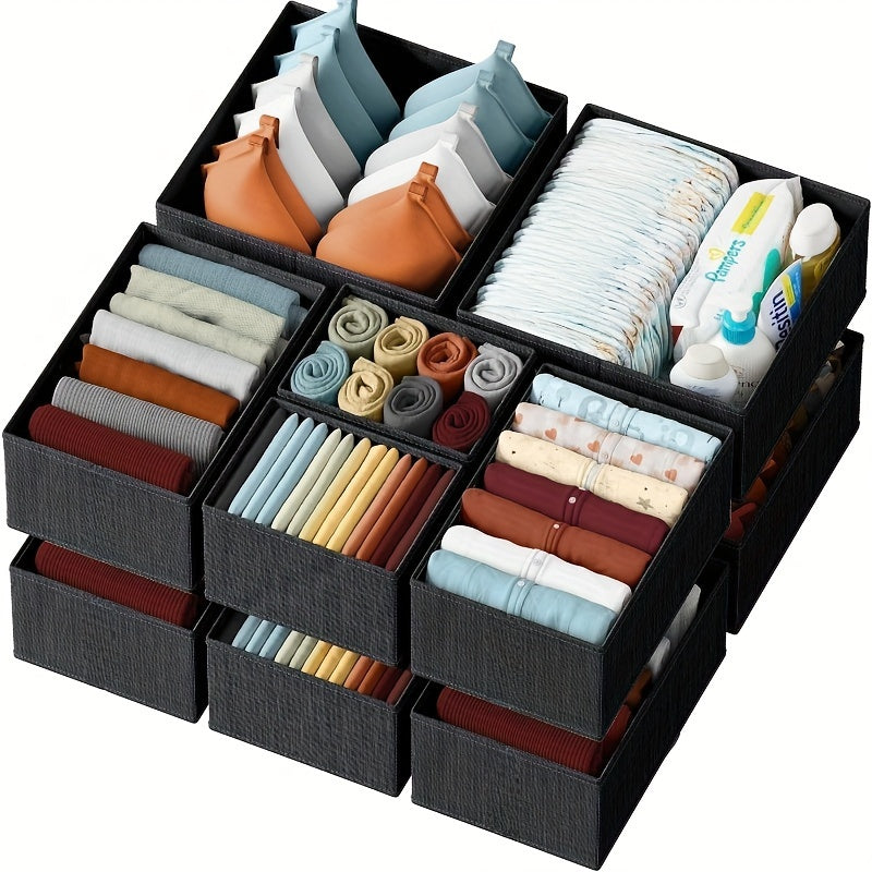 Boxilino Ordnungs-Set | 12-teilig & Faltbar | Für Baby- & Kinderkleidung | Leicht & Hygienisch | Ideal für Schubladen