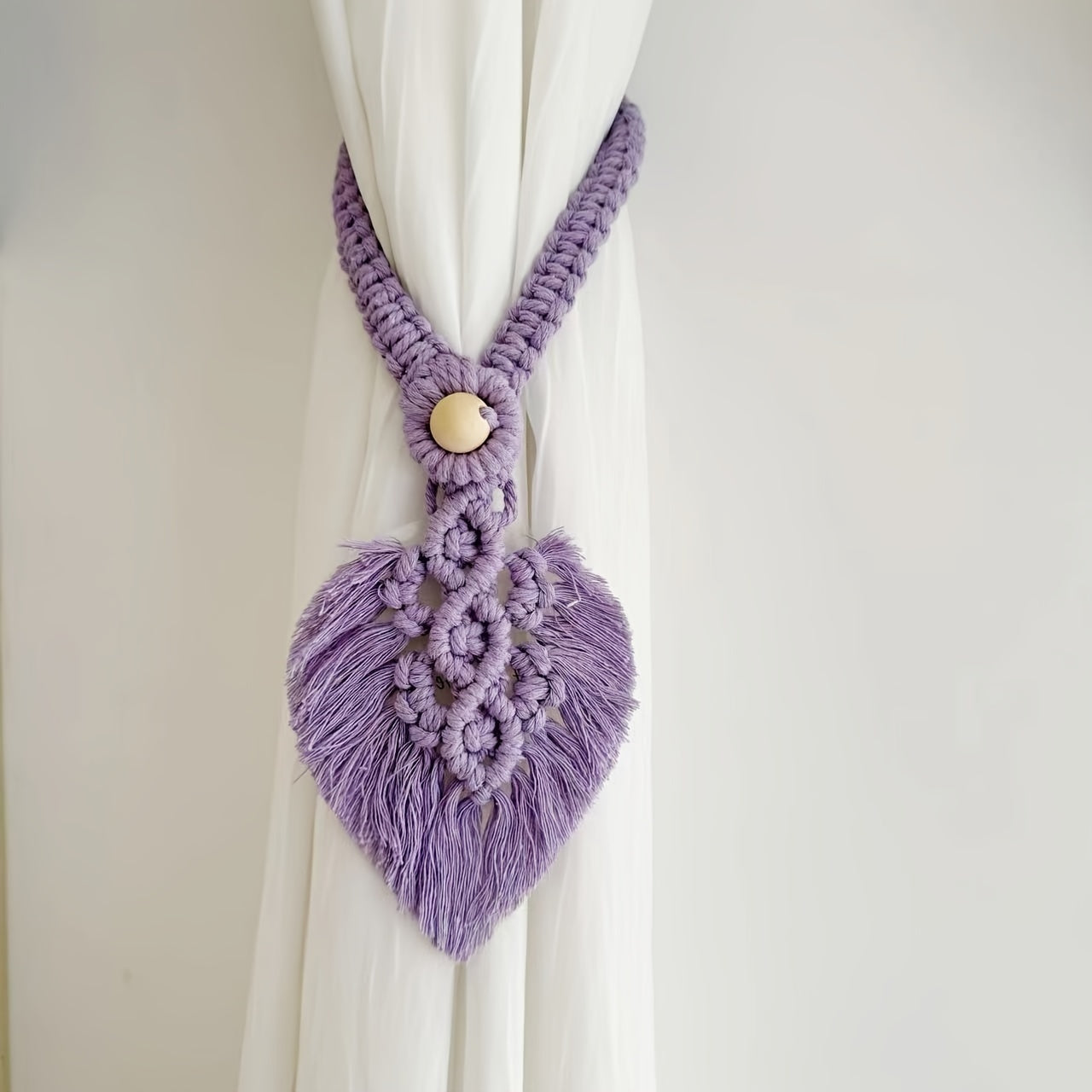 Soltana Vorhangbänder | Handgeknüpftes Boho-Design | 100 % Baumwolle | Für Wohnzimmer & Schlafzimmer