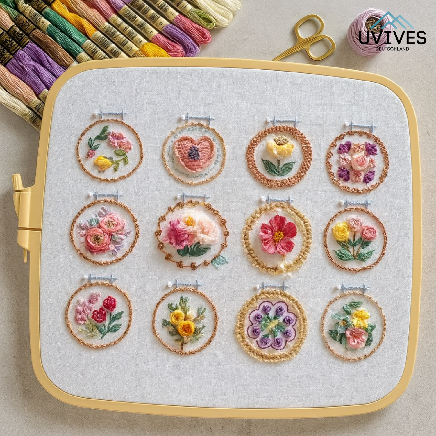 StitchBloom – Blumenstickerei zum Entspannen & Verschönern!