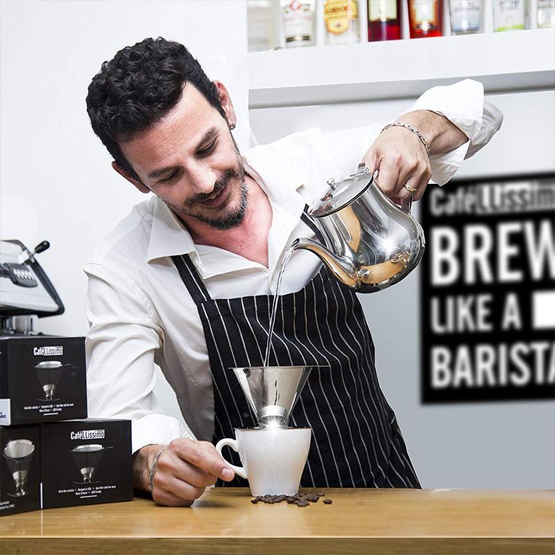 Kafélio PureSteel | Edelstahl Kaffeefilter | Wiederverwendbar | Ø 11,5–12,5 cm