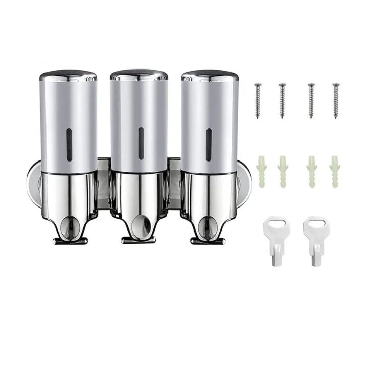 Glanzvaro Seifenspender Set | Edelstahl Design | Wandmontage | 3er Set