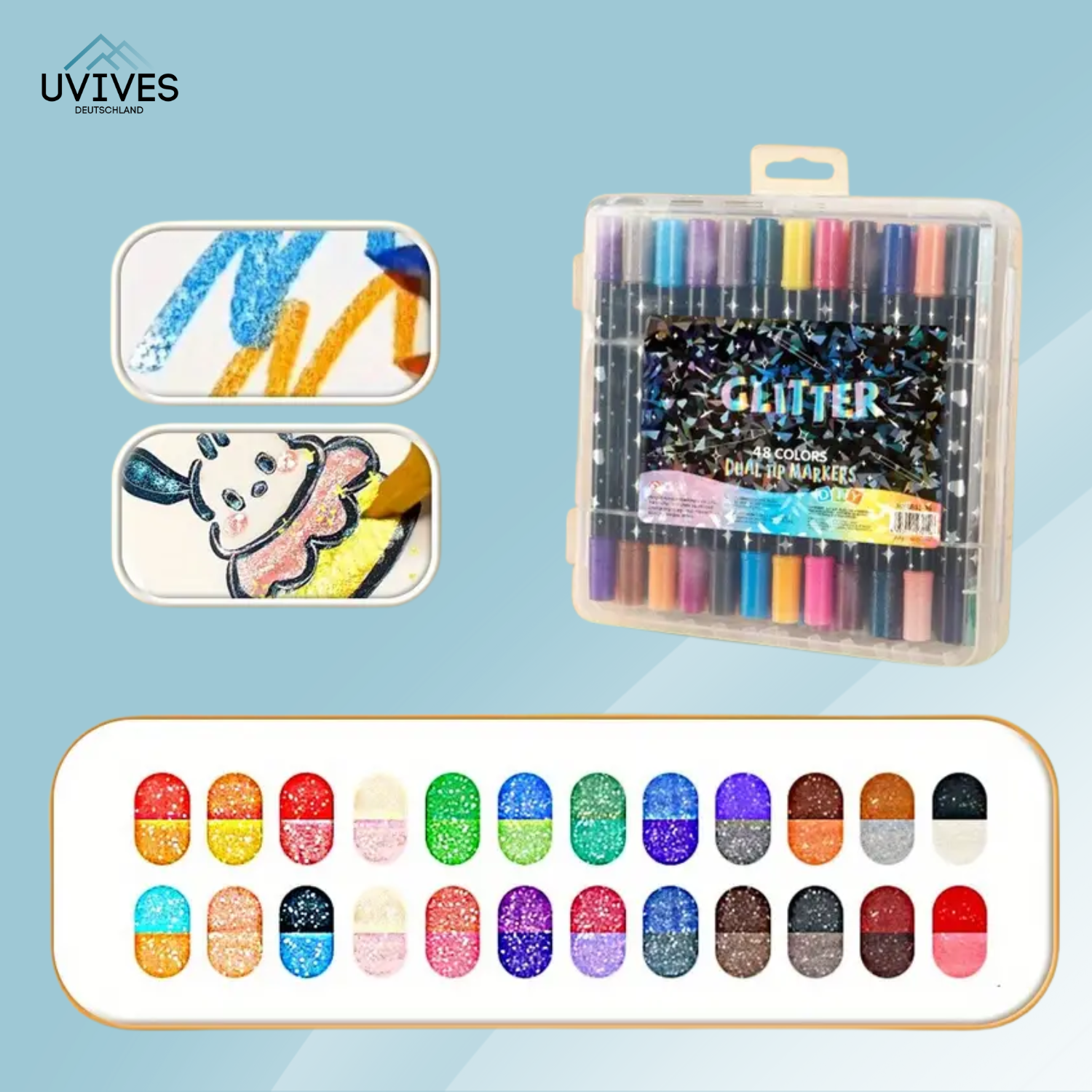 SparkLuxe – Doppelseitige Glitzerstifte für kreative Köpfe