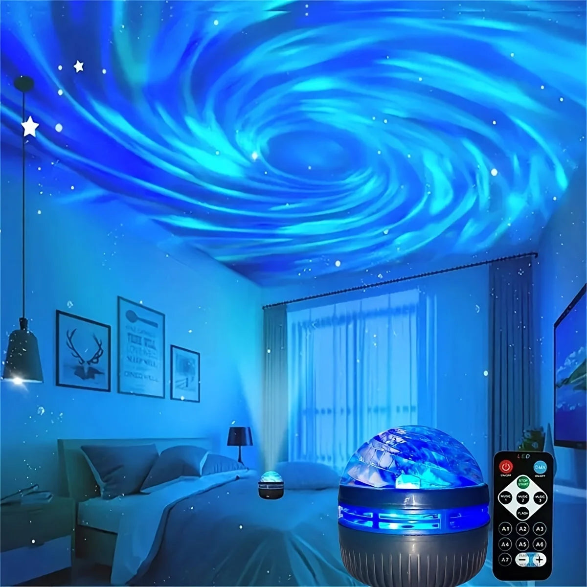 Galaxy-Projektor NovaSky | LED-Sternenhimmel mit Nordlichter-Effekt | USB-betrieben & Fernbedienung | Nachtlicht für Kinder & Wohnkultur