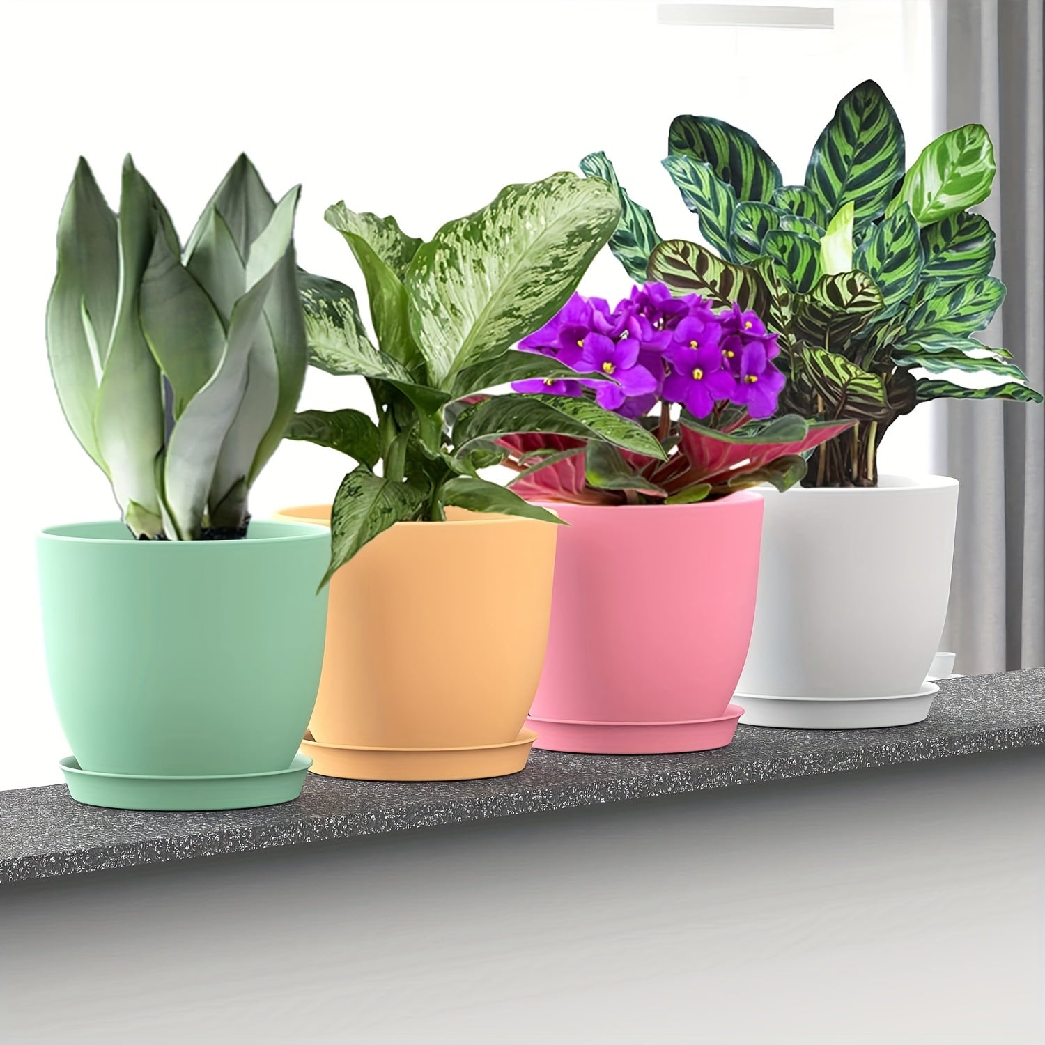 EcoBloom | Blumentopf-Set | Für Drinnen & Draußen | Robust & Wetterfest