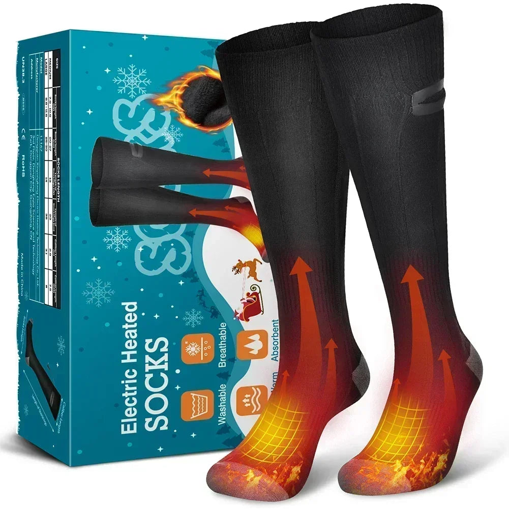 Thermavolt Beheizbare Socken | 3 Einstellbare Heizstufen | Inkl. Powerbank | Unisex Winterwarme Socken für Outdoor & Reisen