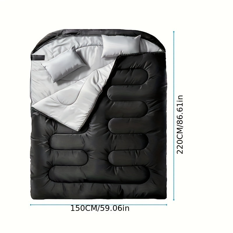 SleepNest | 2-in-1 Camping-Schlafsack | Mit Integriertem Kissen | Warm & Vielseitig