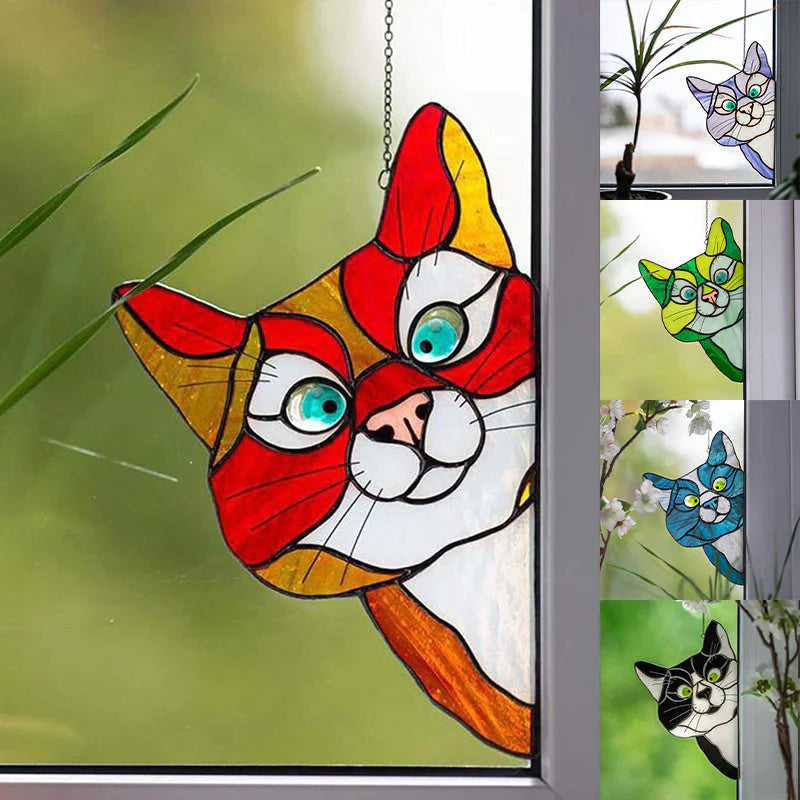 CatPeek – Handgefertigter Katzen-Suncatcher fürs Fenster!