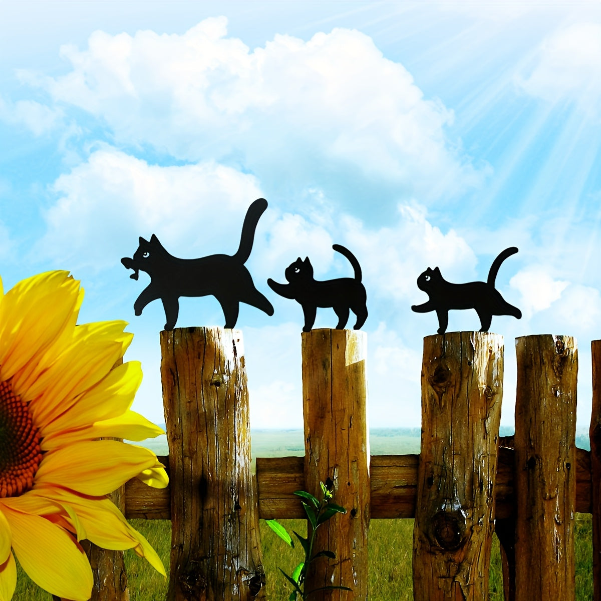FelineCharm | Gartenfigur-Set | Wetterfest | Elegante Katzenkunst