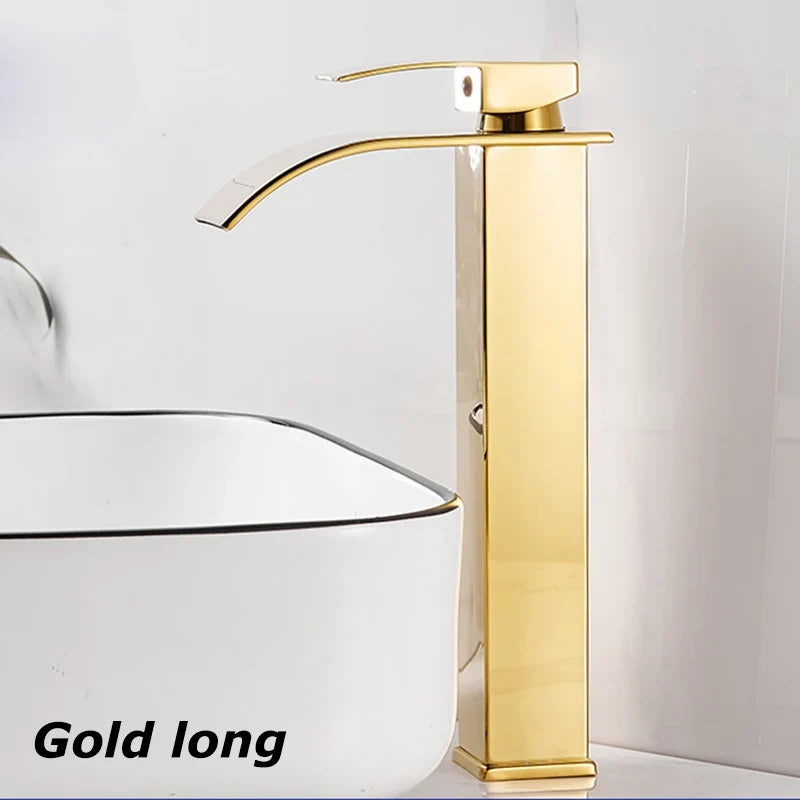 Vantura Flow | Waschtischarmatur mit Wasserfall | Edelstahl Schwarz Matt | Für Modernes Bad
