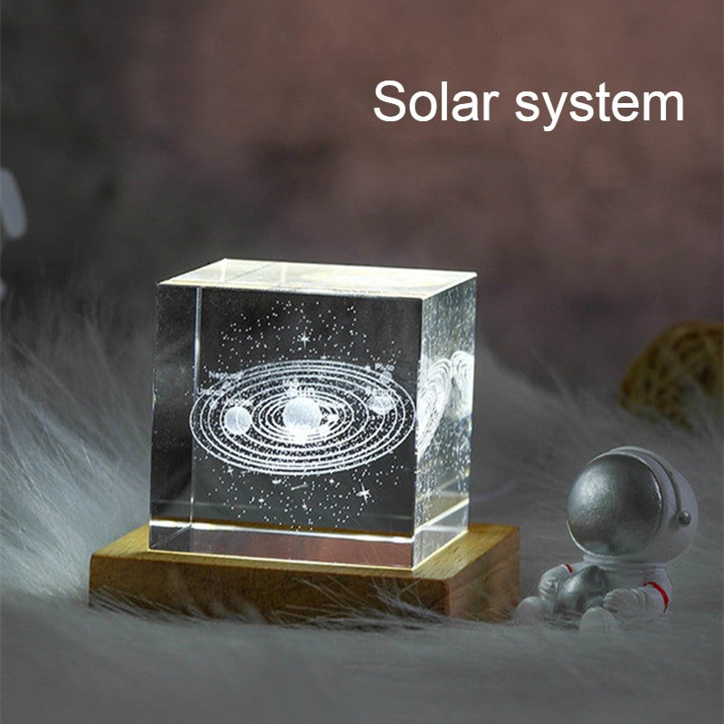 Celestara 3D Galaxy Kristallwürfel | Wiederaufladbare LED-Lichtbasis Inklusive | Bezaubernde Wohnkultur & Geschenkidee