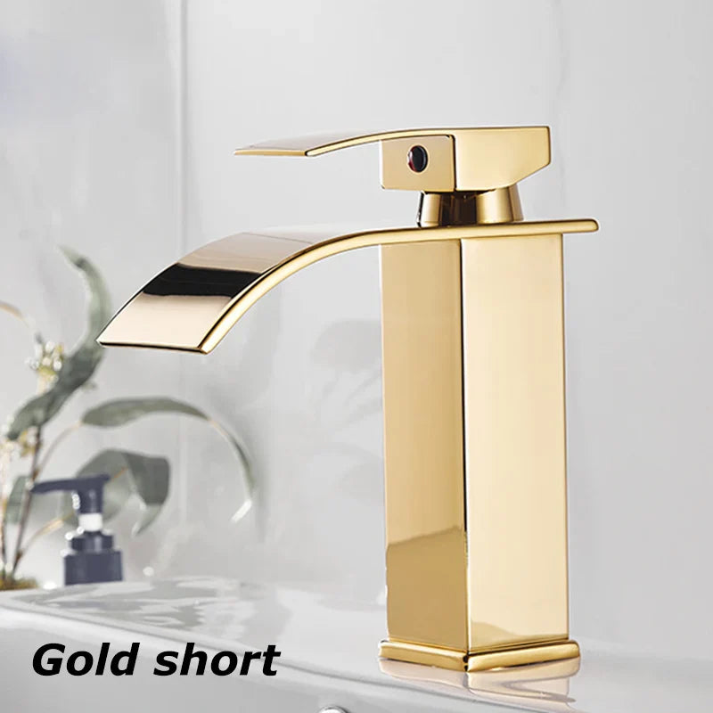 Vantura Flow | Waschtischarmatur mit Wasserfall | Edelstahl Schwarz Matt | Für Modernes Bad