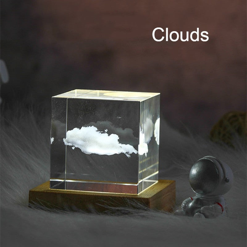 Celestara 3D Galaxy Kristallwürfel | Wiederaufladbare LED-Lichtbasis Inklusive | Bezaubernde Wohnkultur & Geschenkidee