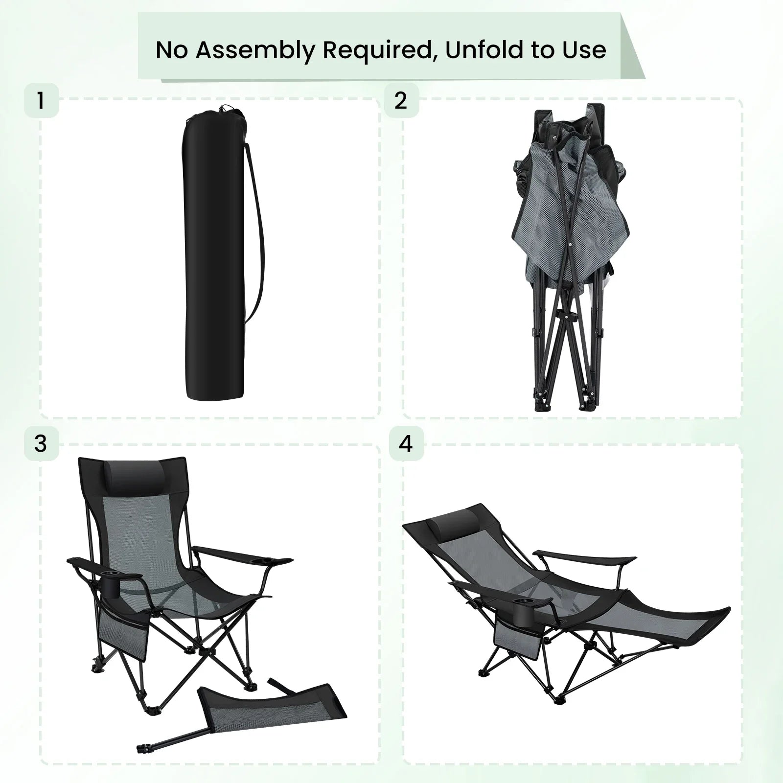 RelaxMaster Campingstuhl | 4-in-1 Funktion | Ultraleicht & Wetterfest | Belastbar bis 150kg