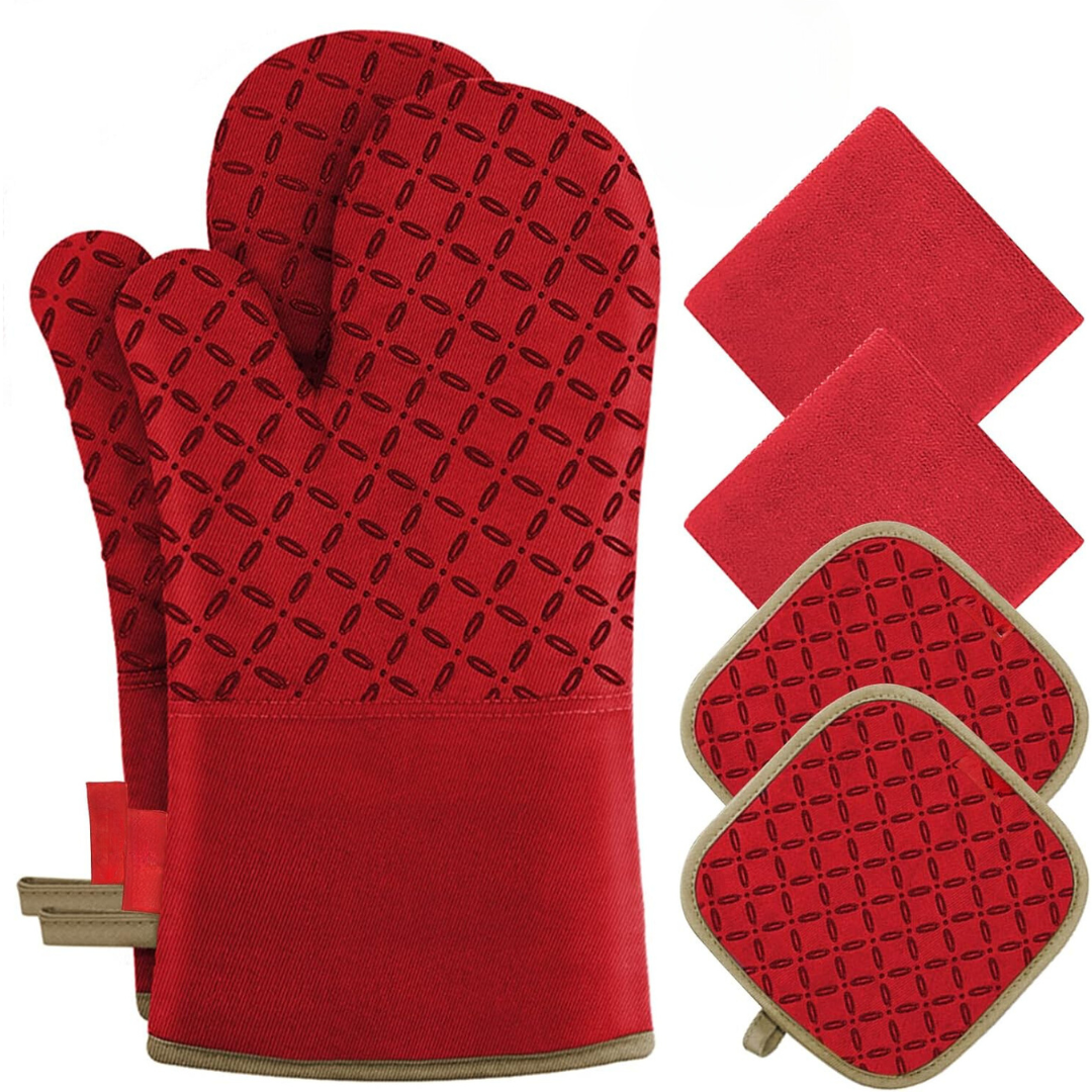 GripTiva HeatSet | Silikon-Ofenhandschuhe 6-teilig | Hitzebeständig bis 260 °C