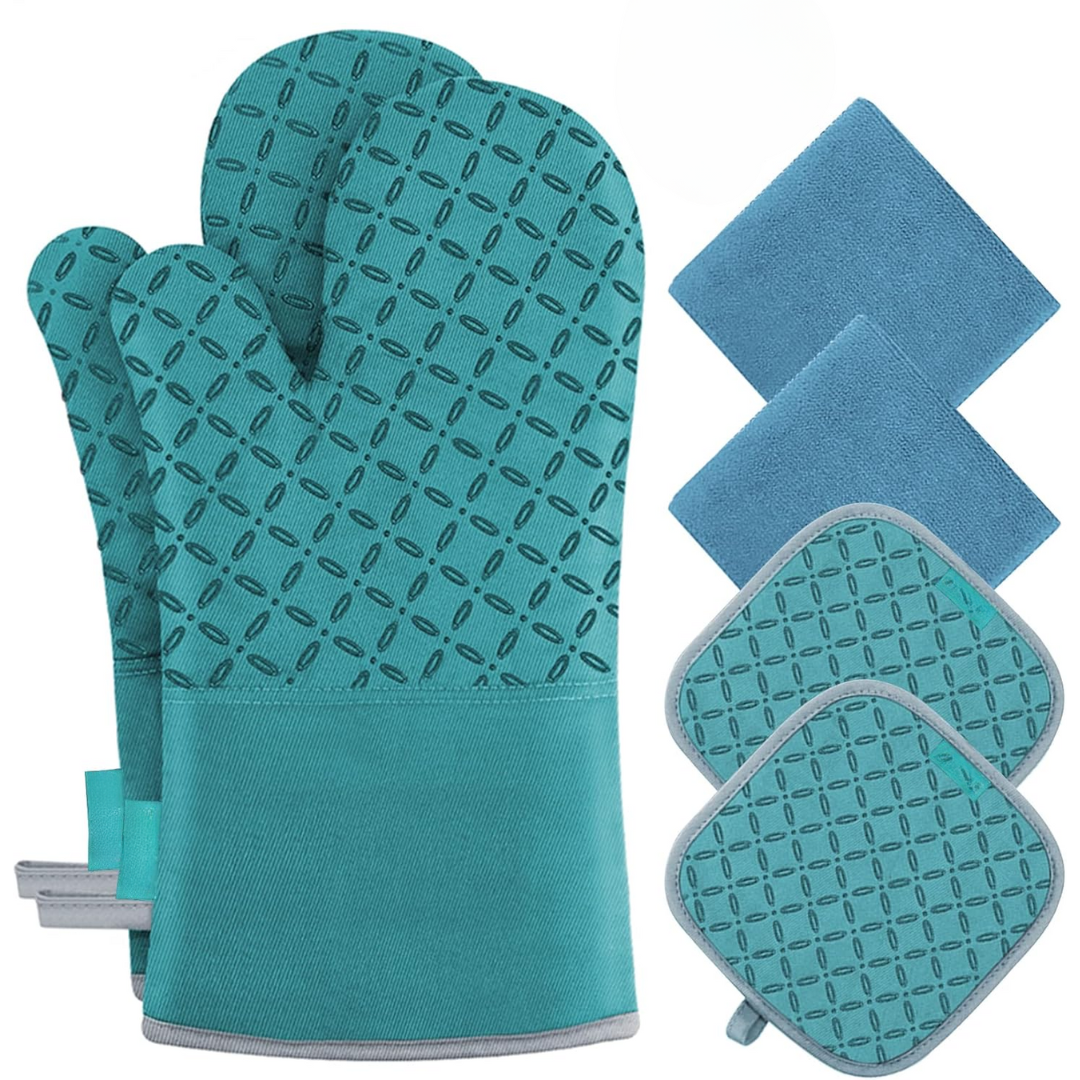 GripTiva HeatSet | Silikon-Ofenhandschuhe 6-teilig | Hitzebeständig bis 260 °C