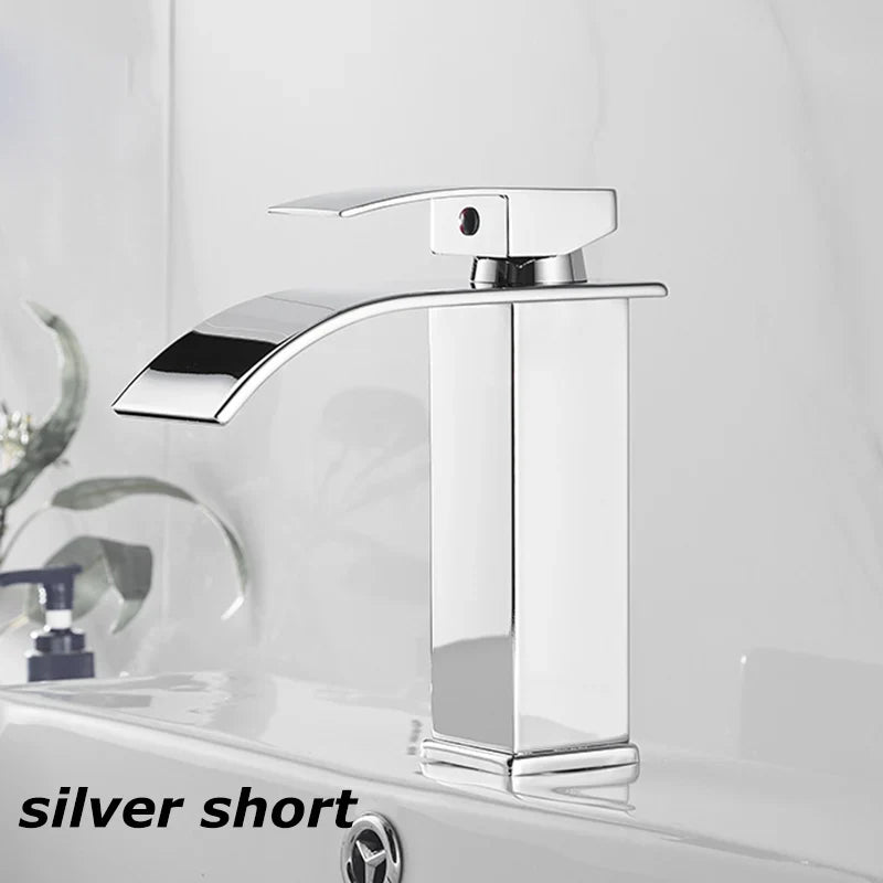 Vantura Flow | Waschtischarmatur mit Wasserfall | Edelstahl Schwarz Matt | Für Modernes Bad