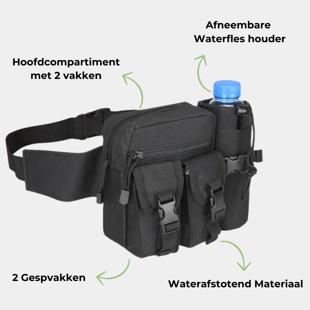 TrailHaven Hüfttasche | Wasserabweisend | Mit Flaschenhalter | Für Wandern & Outdoor