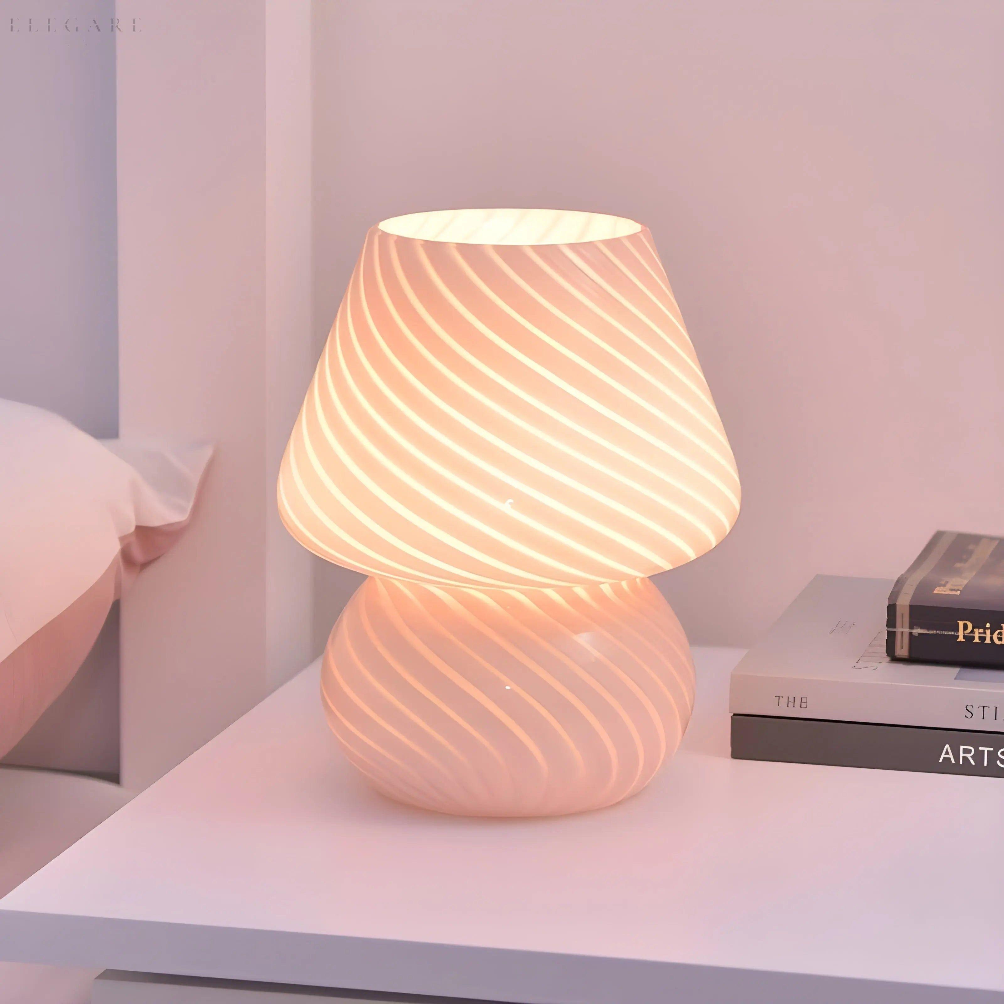 VeraGlow LED Tischlampe | Retro Pilzdesign mit Dimmbarem Licht | 5 Farben & Energieeffizient