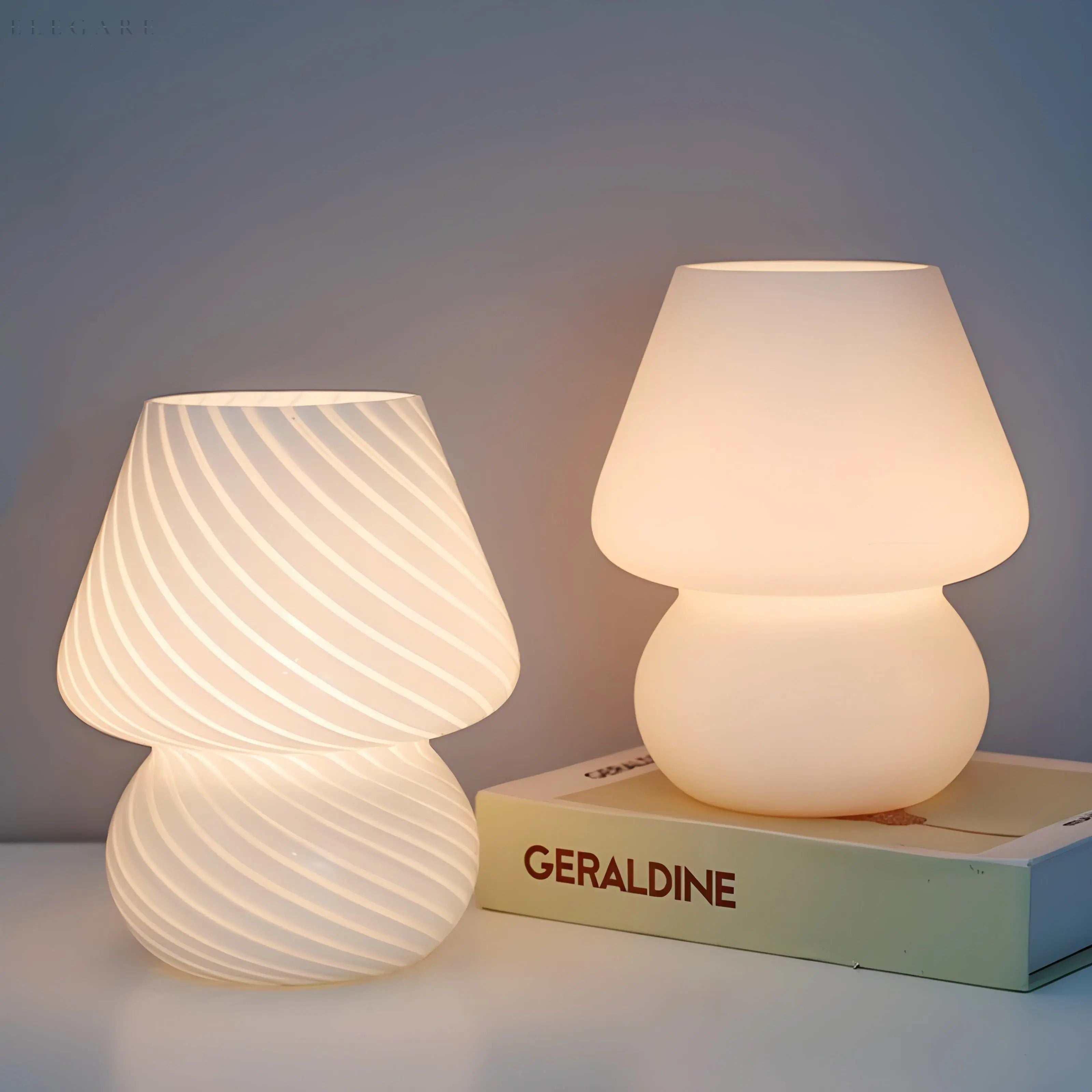 VeraGlow LED Tischlampe | Retro Pilzdesign mit Dimmbarem Licht | 5 Farben & Energieeffizient