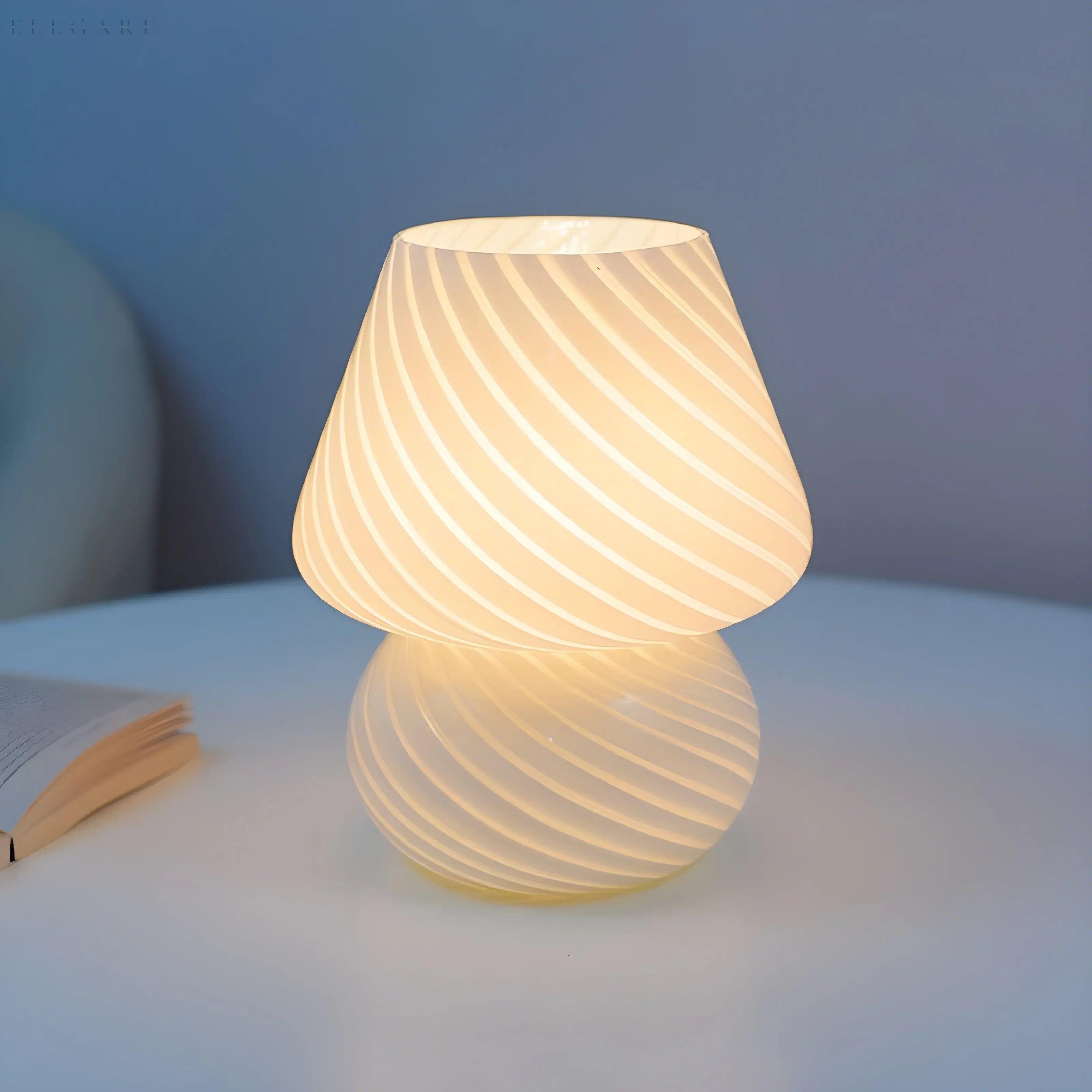 VeraGlow LED Tischlampe | Retro Pilzdesign mit Dimmbarem Licht | 5 Farben & Energieeffizient