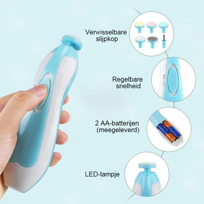 CareCut Pro | Sicheres Nagelpflege-Set für Babys & Erwachsene | Flüsterleise & Mitwachsend | Inklusive LED-Licht