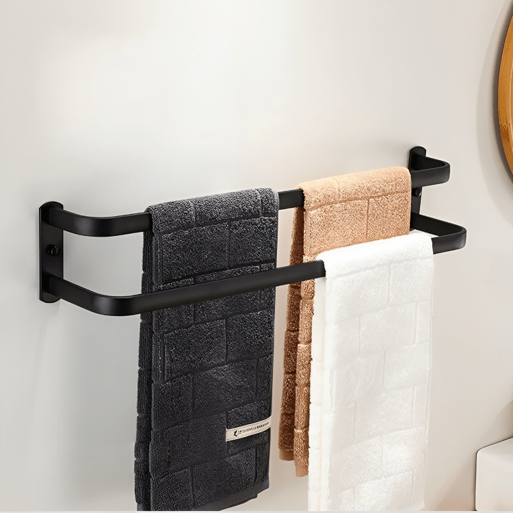 AquaMount Pro Wand-Handtuchhalter | Kompaktes Design mit 3 Stangen | Rostfrei & Langlebig | Für Badezimmer & Küche