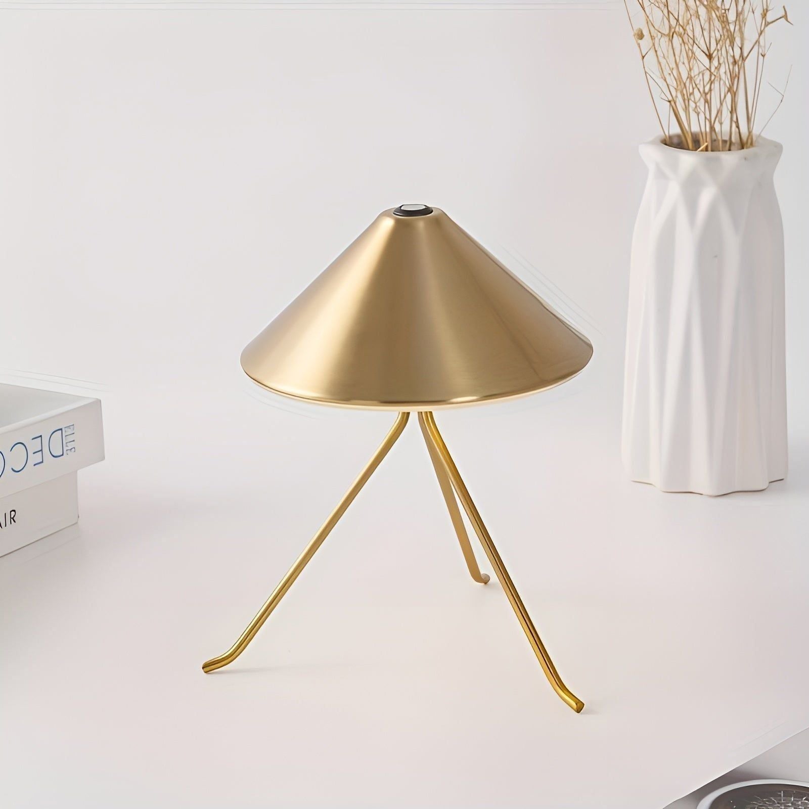 Aureviva LED Tischlampe | USB-C wiederaufladbar & dimmbar | Elegantes Metallgehäuse | Für Schlafzimmer, Wohnzimmer & Büro