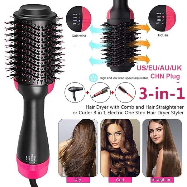 StylePro | 3-in-1 Heißluftbürste | Trocknen, Glätten & Volumen | Ionen-Technologie gegen Frizz