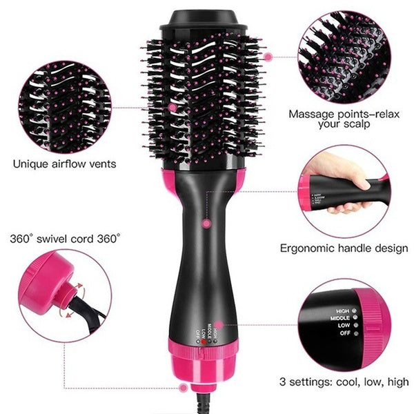 StylePro | 3-in-1 Heißluftbürste | Trocknen, Glätten & Volumen | Ionen-Technologie gegen Frizz