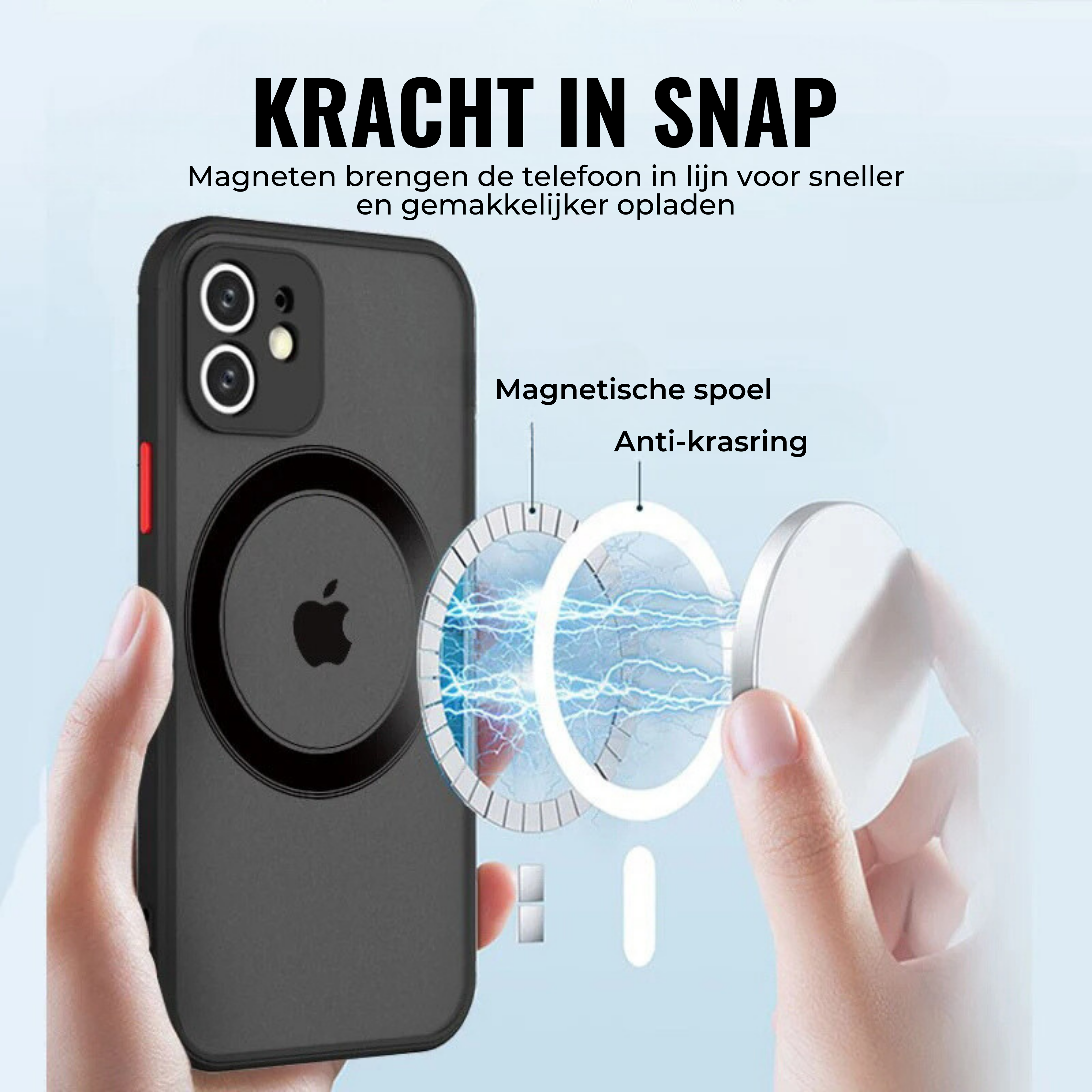 Shieldino MagSafe Hülle | Stoßfest & Ultradünn | Kompatibel mit Zubehör | Silikon-Kunststoff Mix