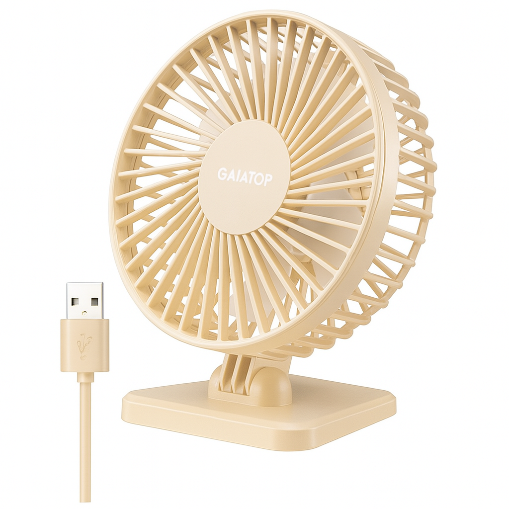 BreezePro Lunara | USB Mini Fan | 3 Speed Levels | Compact & Quiet | For Home & Travel