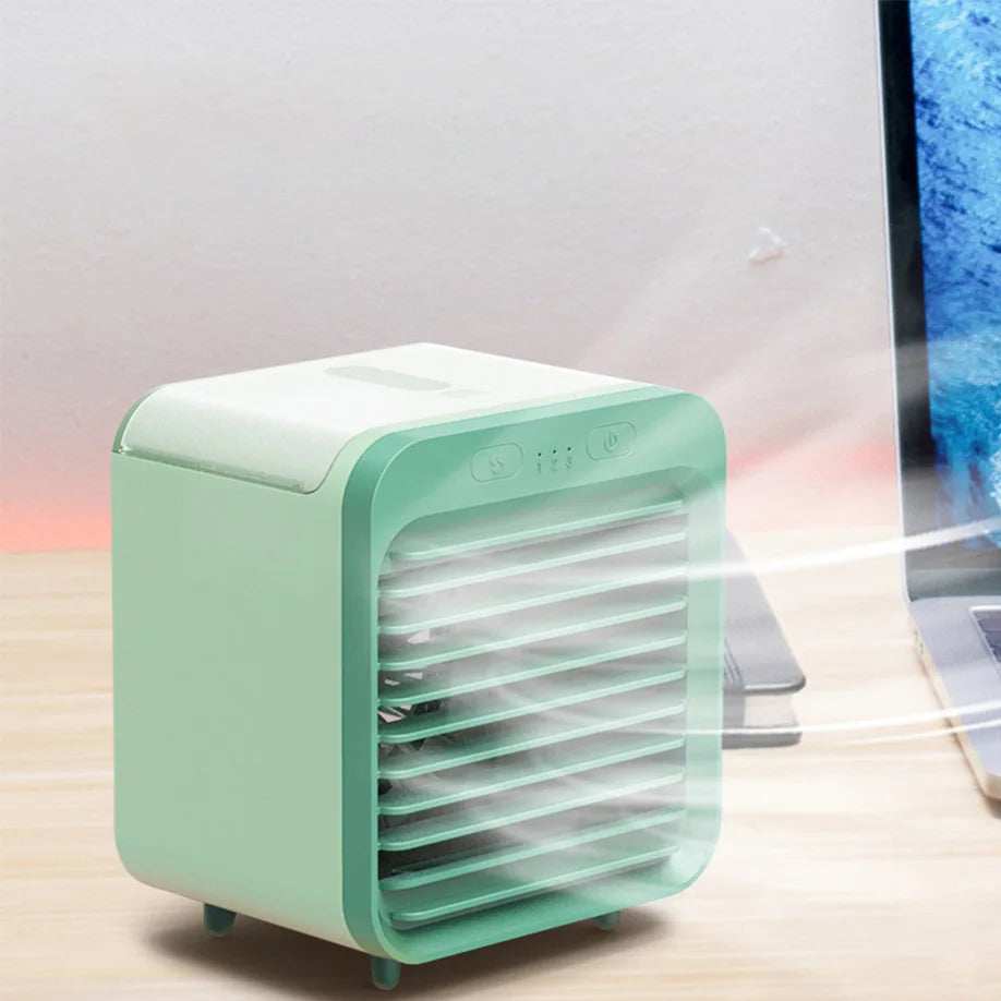 Aervilo Mini Aircooler | 3-in-1 Kühler & Ventilator | Mit Eiswasserfunktion | USB & Akku | Ideal Für Büro, Reisen & Zuhause