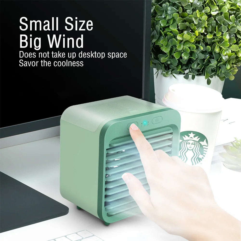 Aervilo Mini Aircooler | 3-in-1 Kühler & Ventilator | Mit Eiswasserfunktion | USB & Akku | Ideal Für Büro, Reisen & Zuhause