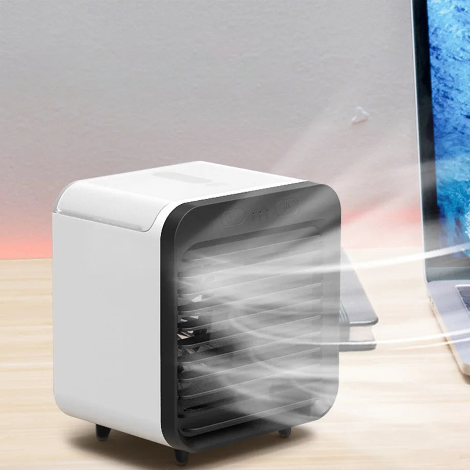 Aervilo Mini Aircooler | 3-in-1 Kühler & Ventilator | Mit Eiswasserfunktion | USB & Akku | Ideal Für Büro, Reisen & Zuhause
