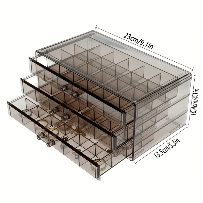 Jewelora | Schmuckbox Organizer | 3 Ebenen, 72 Fächer & transparenter Deckel | Ordnung & Schutz für Ringe, Ohrringe & Ketten
