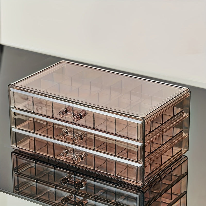 Jewelora | Schmuckbox Organizer | 3 Ebenen, 72 Fächer & transparenter Deckel | Ordnung & Schutz für Ringe, Ohrringe & Ketten