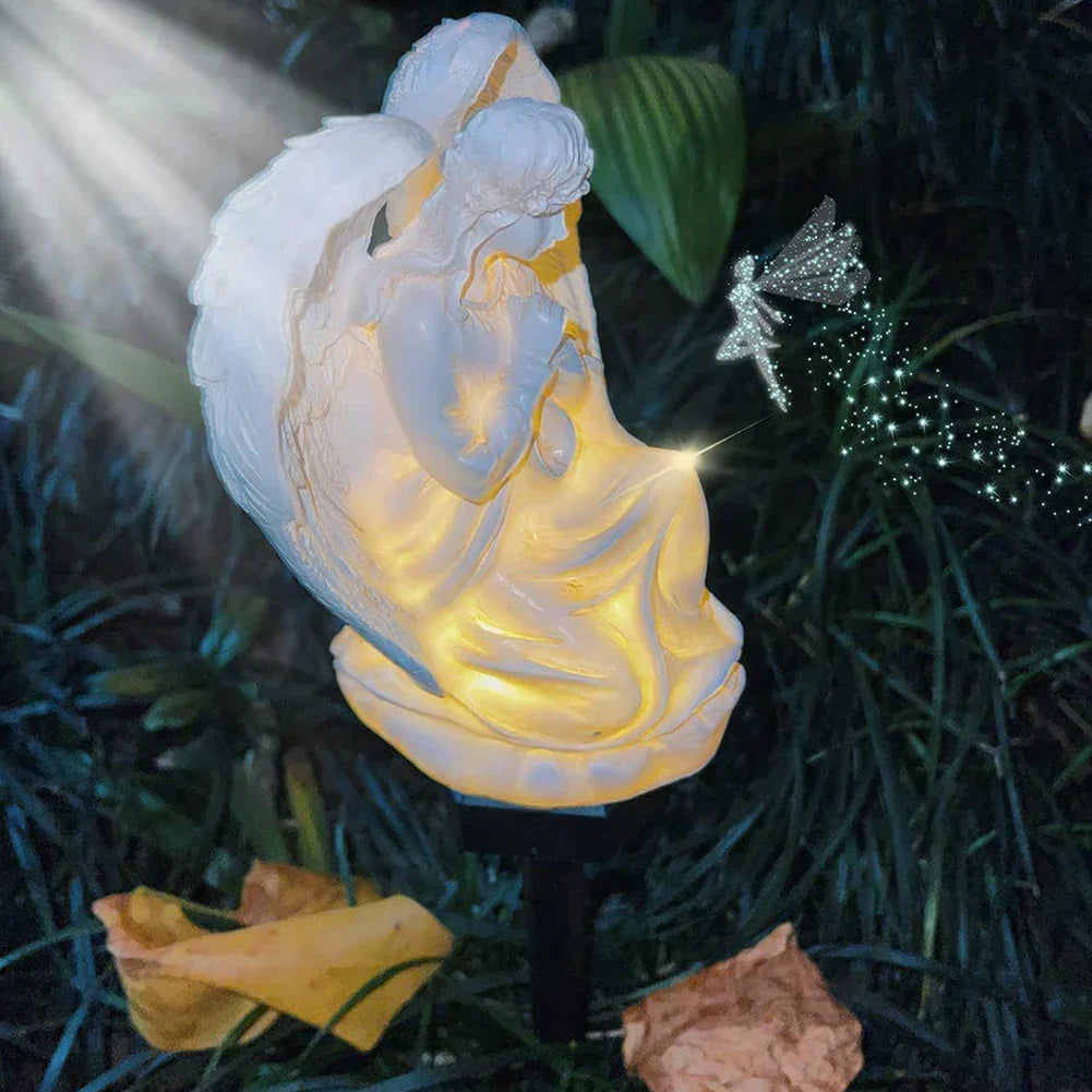 Aurelia Engel-Solarlampe | Warmweißes LED-Licht | Wetterfest & nachhaltig | Für Garten, Terrasse & Innenräume