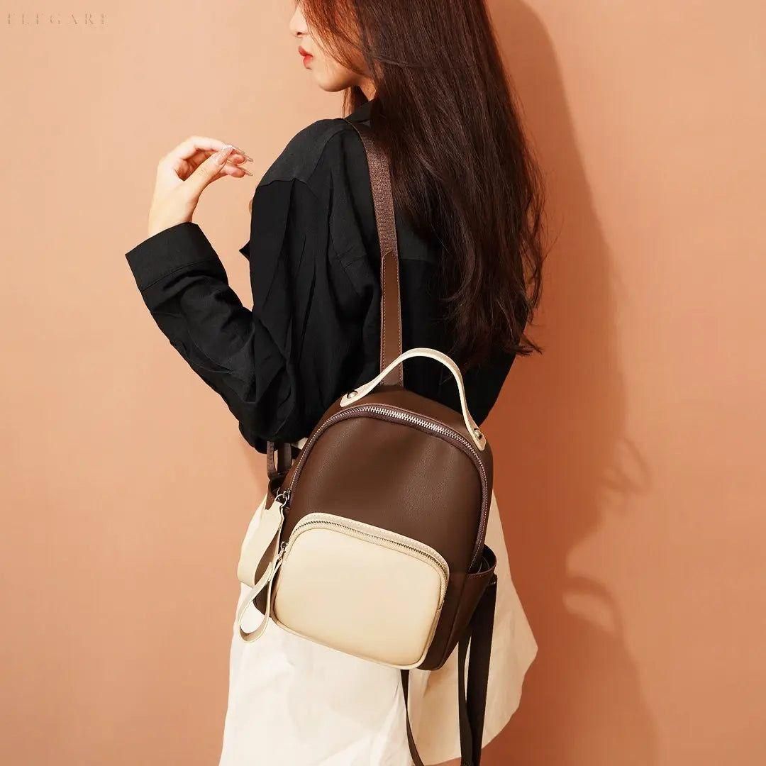 Elysara Damen Rucksack | Handgefertigt aus Veganleder | Elegantes Design & Vielseitig | In 4 Farben