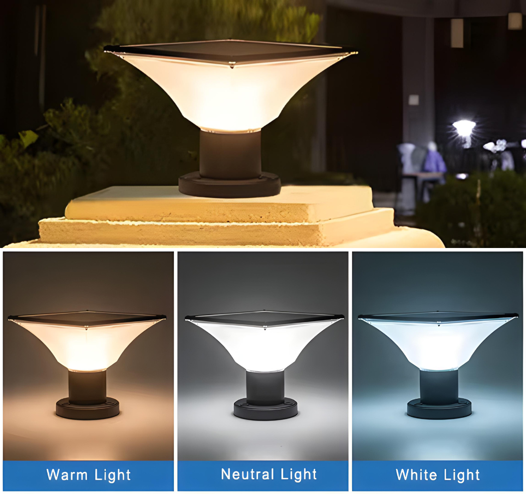 LumaVista | Solarleuchte für Außenbereiche | Kabellos, 3 Lichtfarben & wetterfest | Zäune, Pfosten & Terrassenbeleuchtung