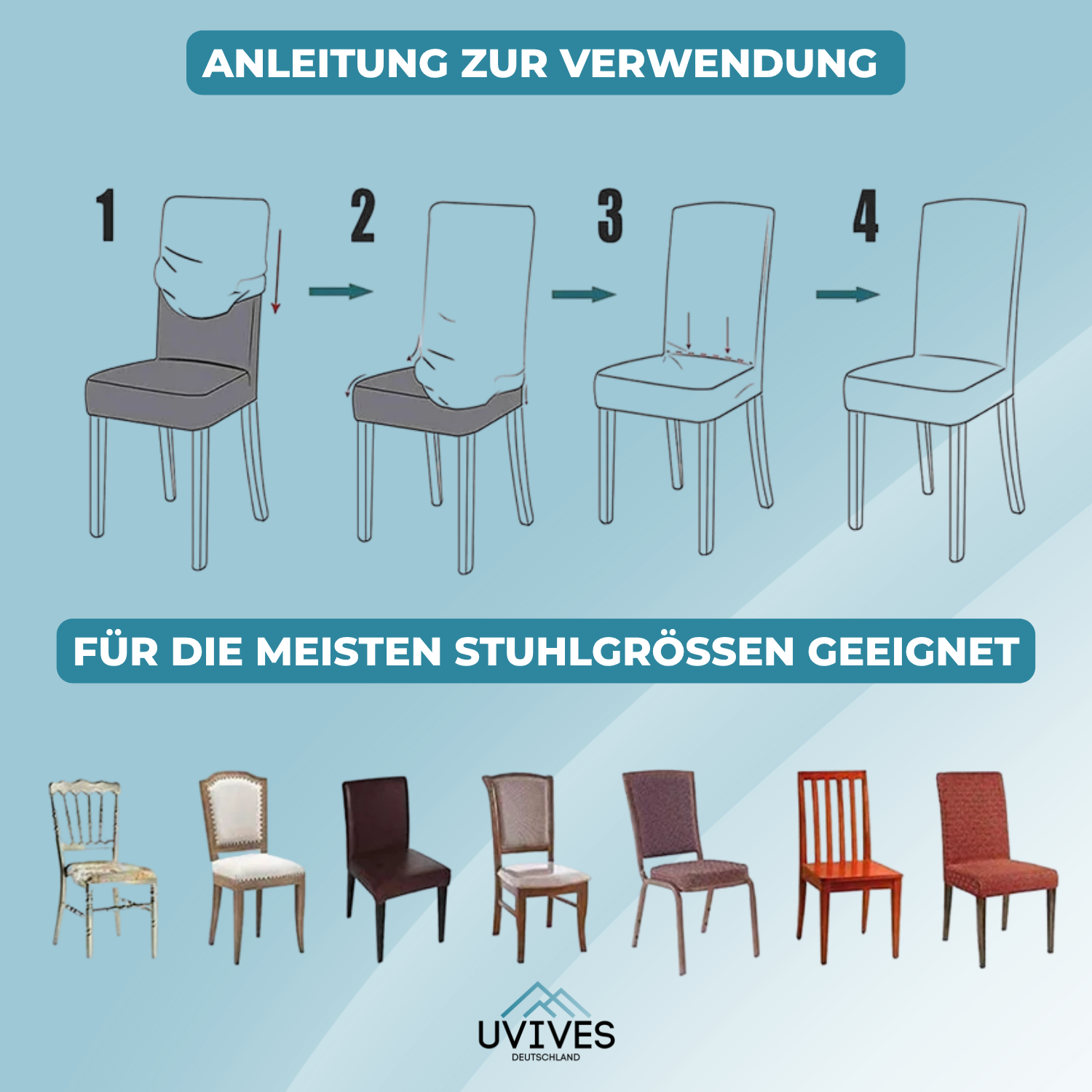 1+1 GRATIS | EasyChair - Premium Stretch Stuhlhussen [Letzter Tag Rabatt]